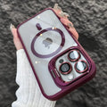 Luxury Magnetic For Magsafe Shockproof Phone Case For iPhone 11 12 13 14 15 16 17 Pro Max Plus Stand Glass Lens Protection Cover